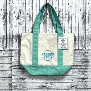 Trader Joe's Special Edition Mini Pastel Canvas Tote Bag